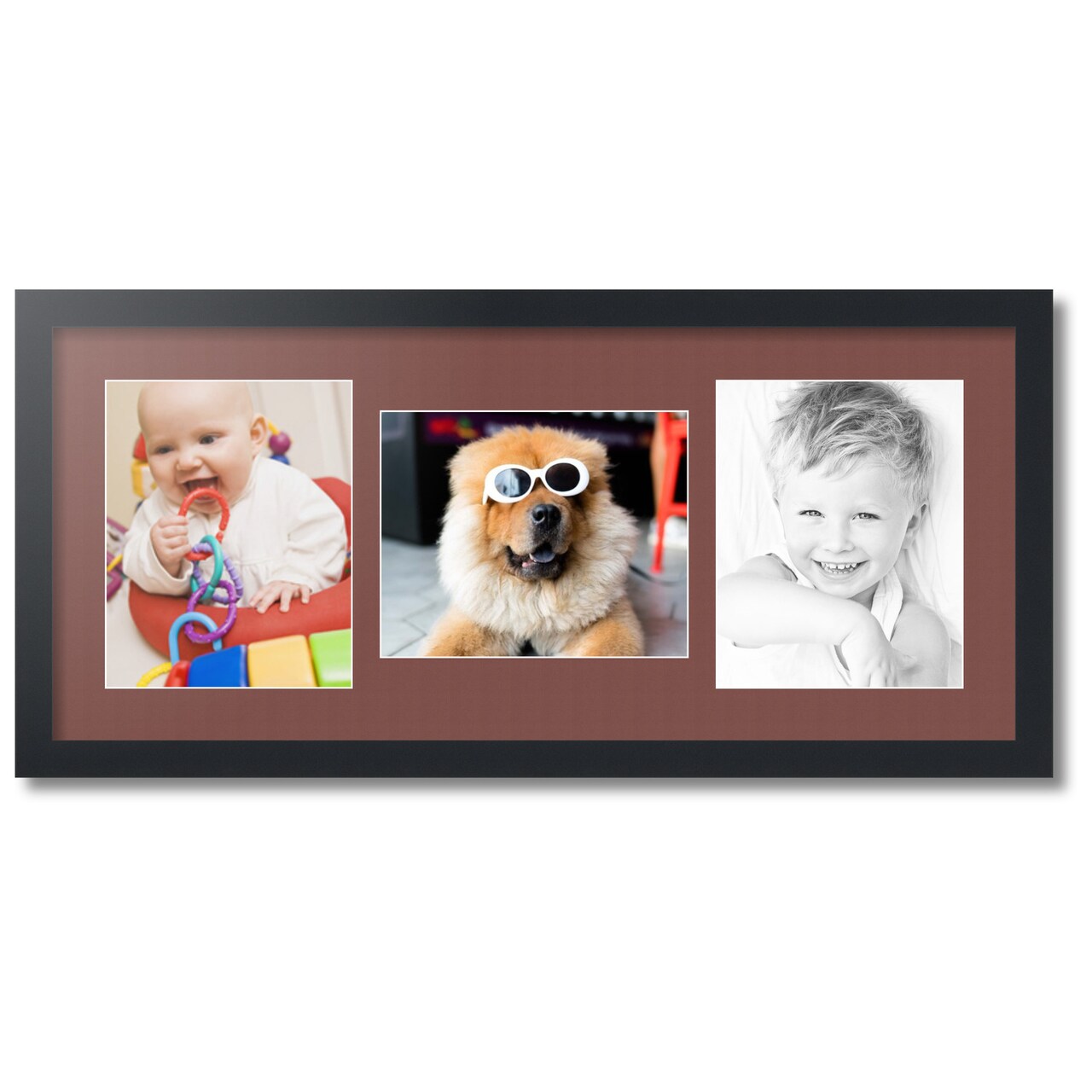 ArtToFrames Collage Photo Picture Frame with 3 - 8x10 inch Openings, Framed in Black with Over 62 Mat Color Options and Plexi Glass (CSM-3926-117)